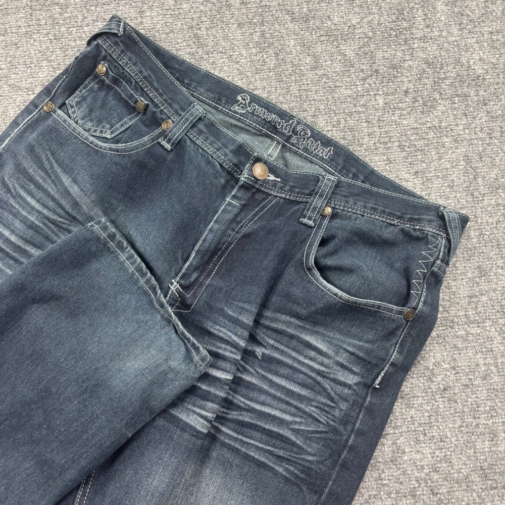 Armored Saint Jeans‎ 38 Blue Embroidered Cross Pocket Distressed Denim Women